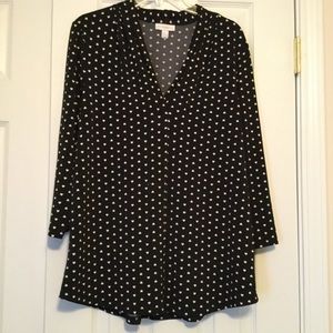 Charter Club Sz Large no iron top, hearts design